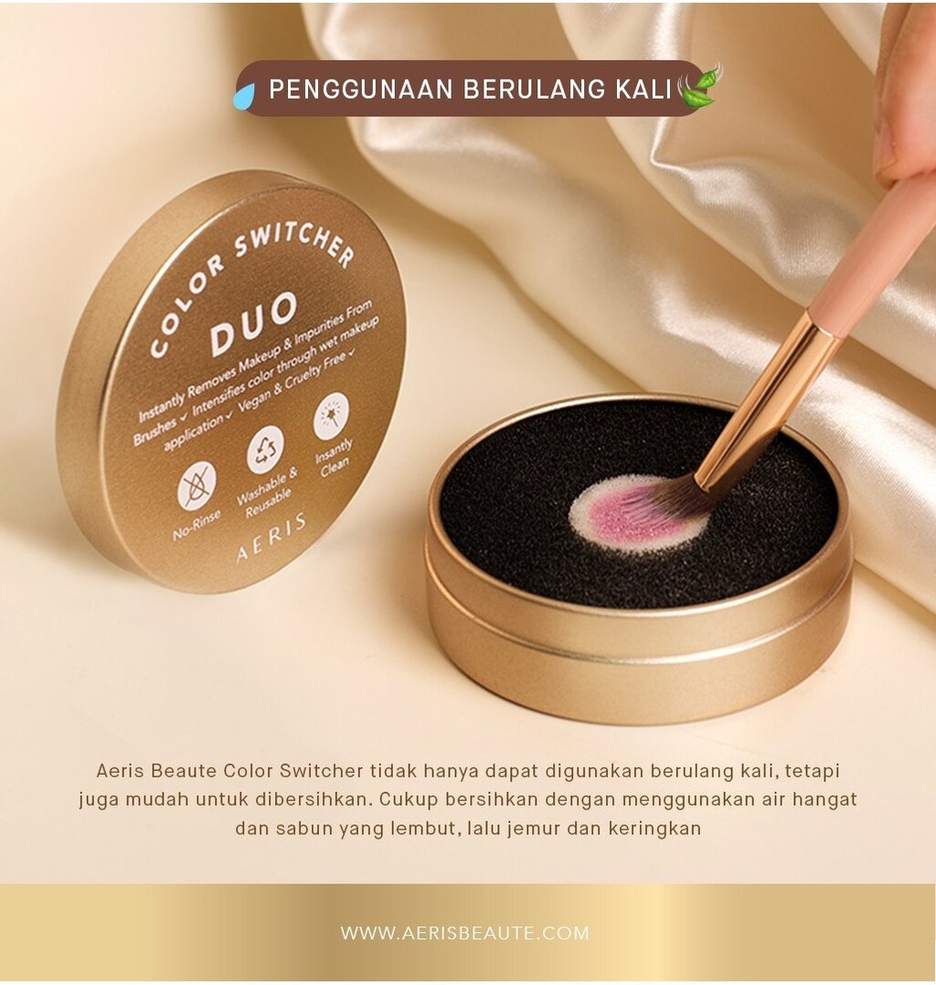 Aeris Beauté Color Switcher Sponge Cleaning Pigment Brush Instant