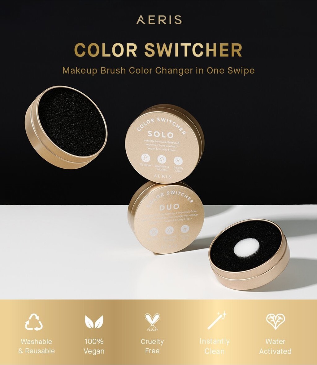 Aeris Beauté Color Switcher Sponge Cleaning Pigment Brush Instant