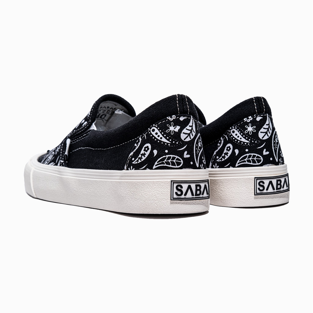 SABA Slip on Paisley Classic Black White - Men's and Women's Casual ...