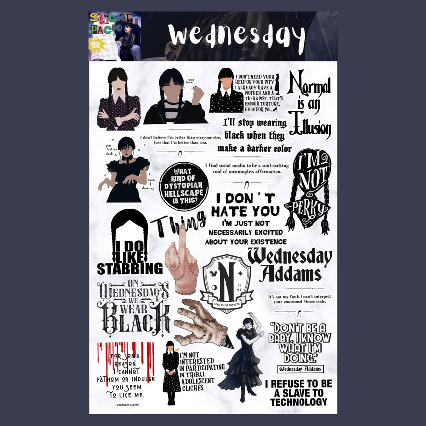 Wednesday Sticker Sheet | Shopee Philippines