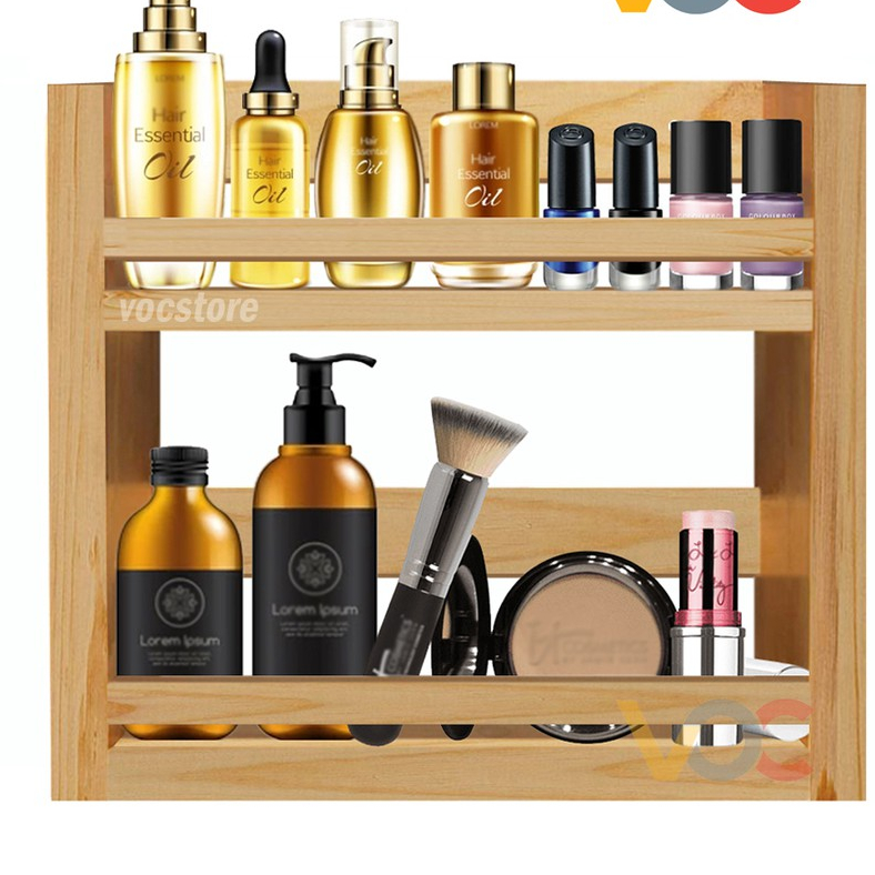 Wooden Cosmetic Rack Makeup Storage Skincare Storage Box | Shopee ...