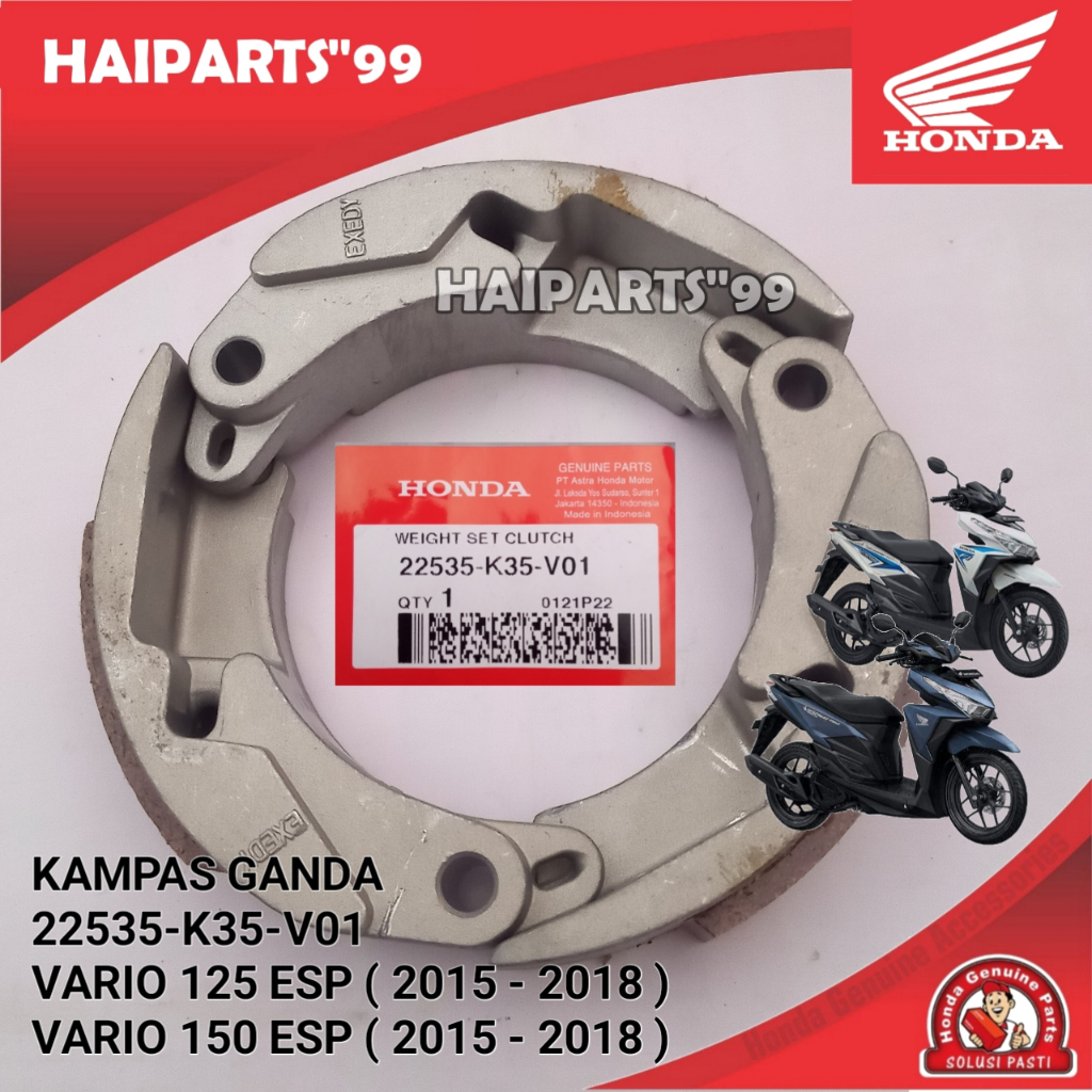 Double Clutch Weight Pad Cluth Set Honda Vario 125 150 - Original Honda ...