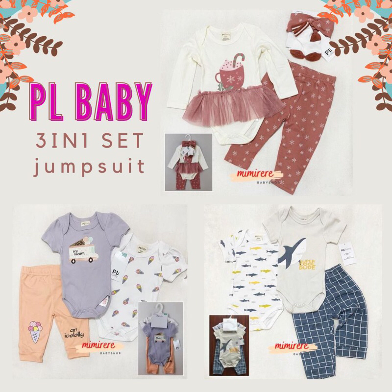PL Baby 3in1 set Jumpsuit Original | PL Baby Mimirere Baby Jumper Set ...