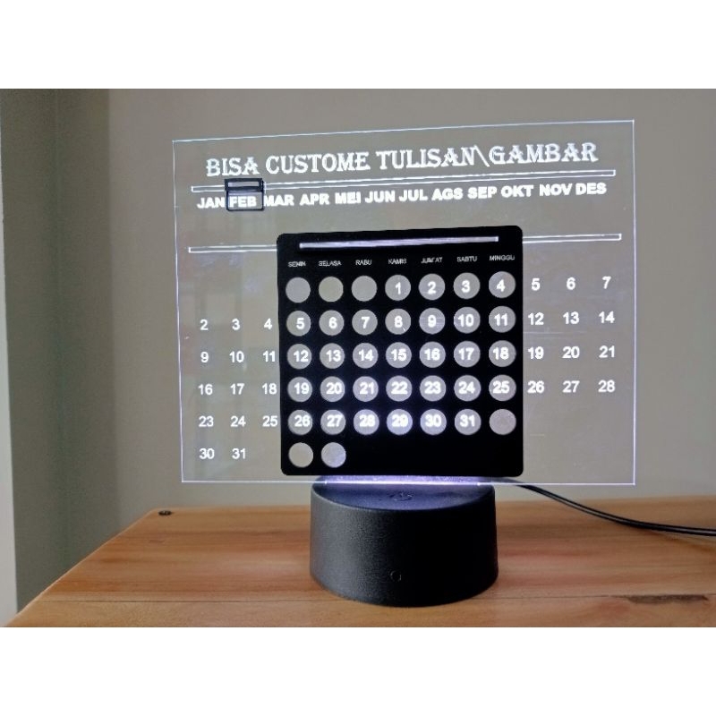 Acrylic eternal calendar with led lights | Shopee Philippines