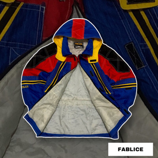 Vintage FABLICE Ski Hoodie Jacket Large 1990's Fablice Colorblock