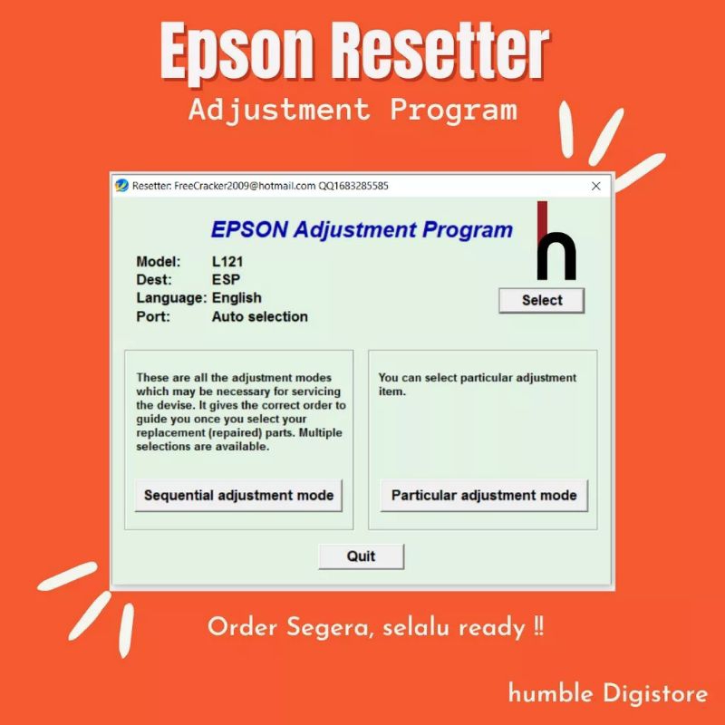 Epson L121 RESETTER Sell EPSON L120 RESETTER WASTE INKPAD ERROR