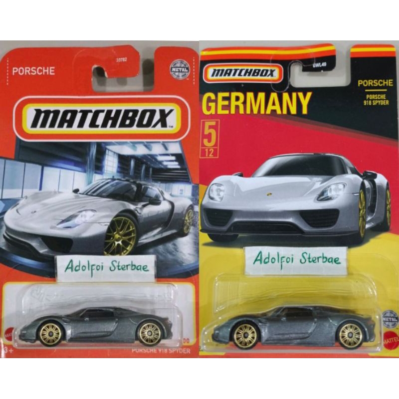 Voiture Miniature Matchbox Porsche 918 Spyder Grise - Modèle 31/100 | Collection Et Jeu Pour Enfants