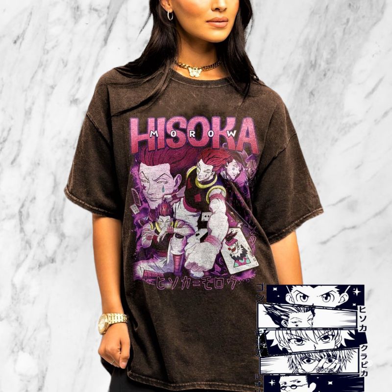 T-shirt Unisex Hisoka - Imprimé Graphique - 100% Coton - Taille S à 3XL - Cadeau Fan D'anime