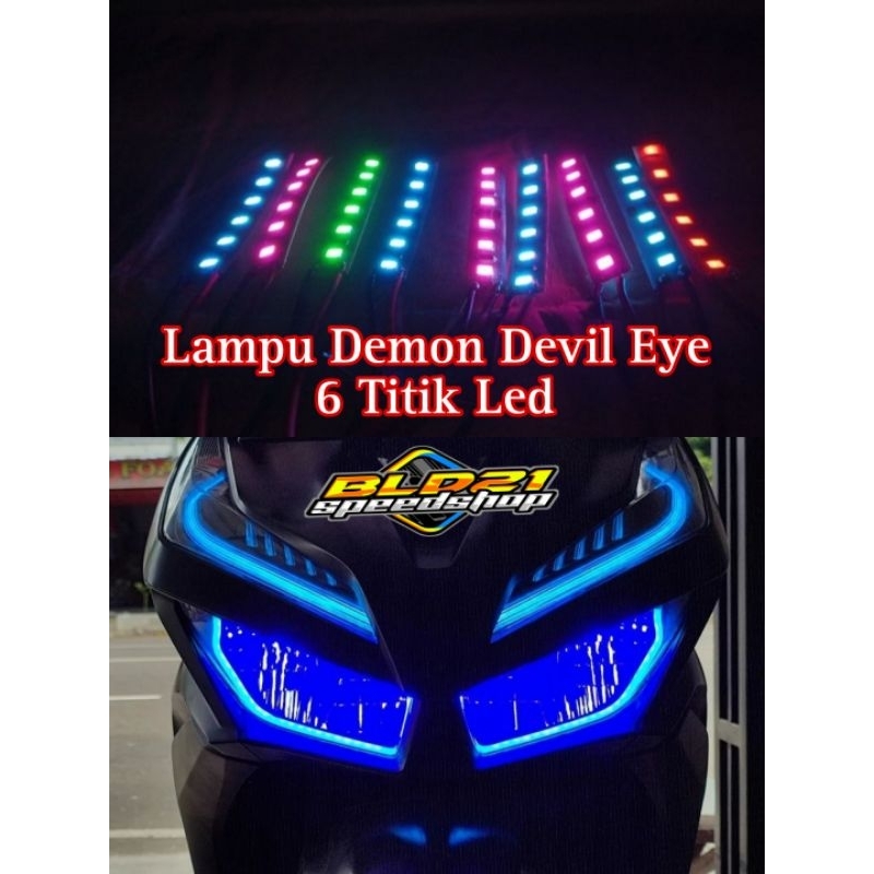 CAHAYA Demon LED Lights DEVIL Eye 6 Points LED Bright Light Motorcycle ...