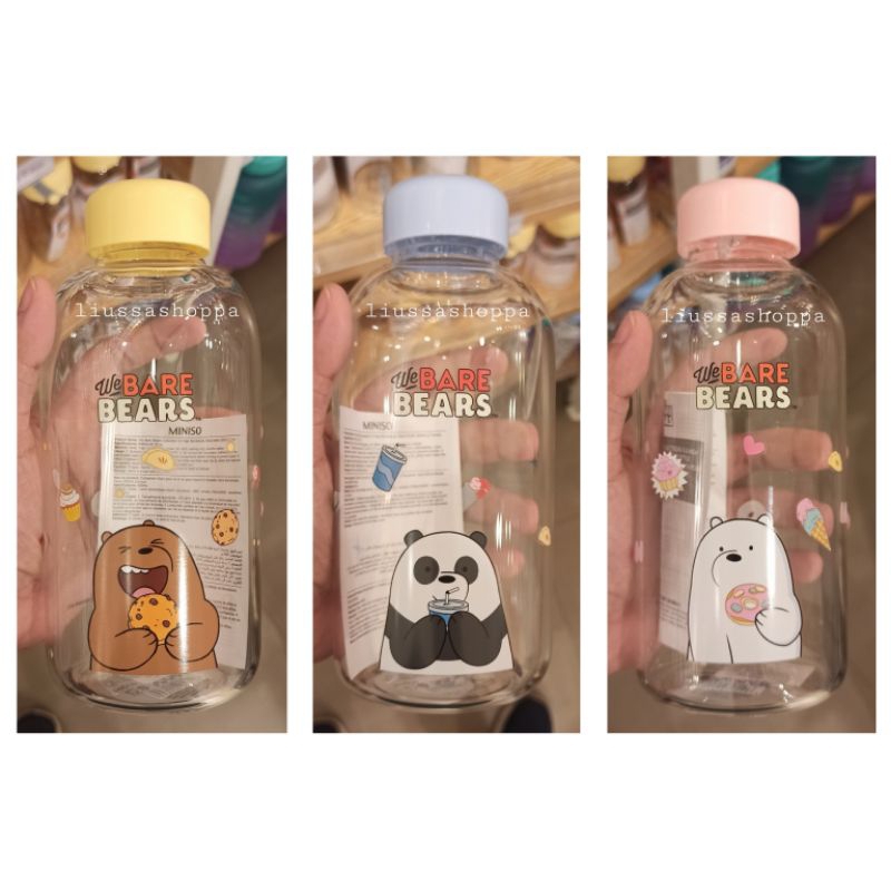 Miniso Bottle - We Bare Bears Collection High Borosilicate Glass Bottle ...