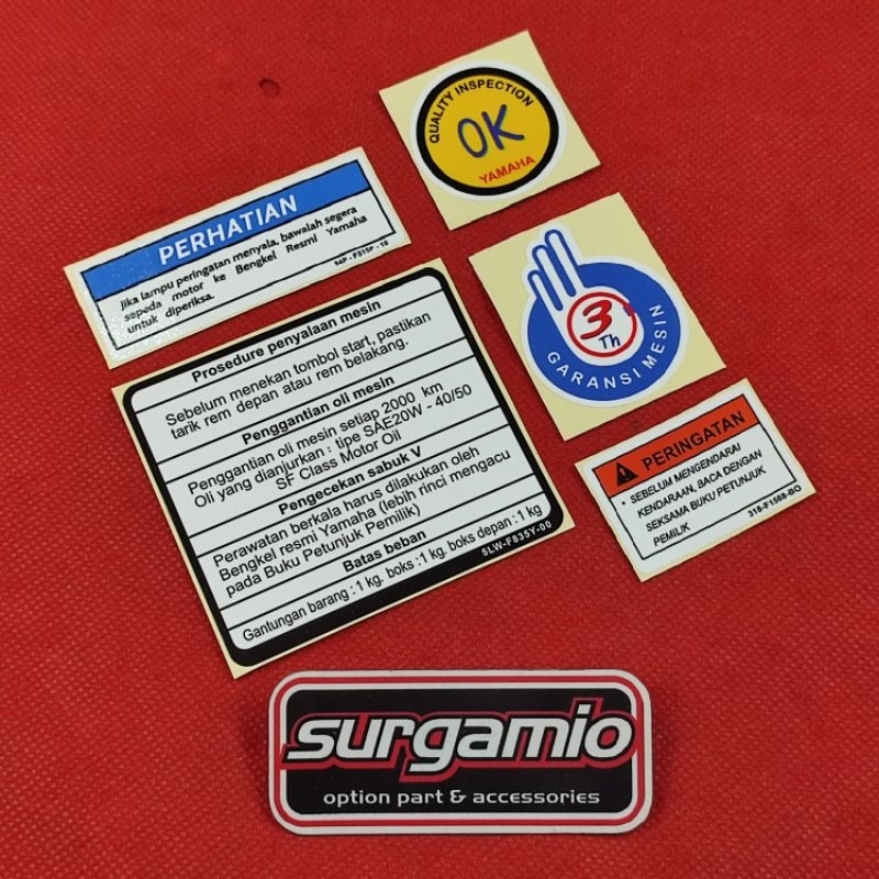 YAMAHA Warning stickers 5LWyamaha mio (5 pcs) | Shopee Philippines