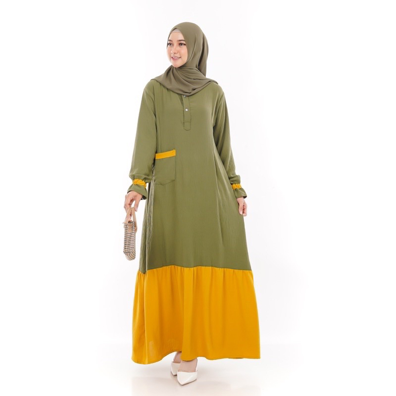 Rumaya DRESS WOMEN'S PLAIN GAMIS LONG SLEEVE ADEM SOFT JUMBO | Shopee ...