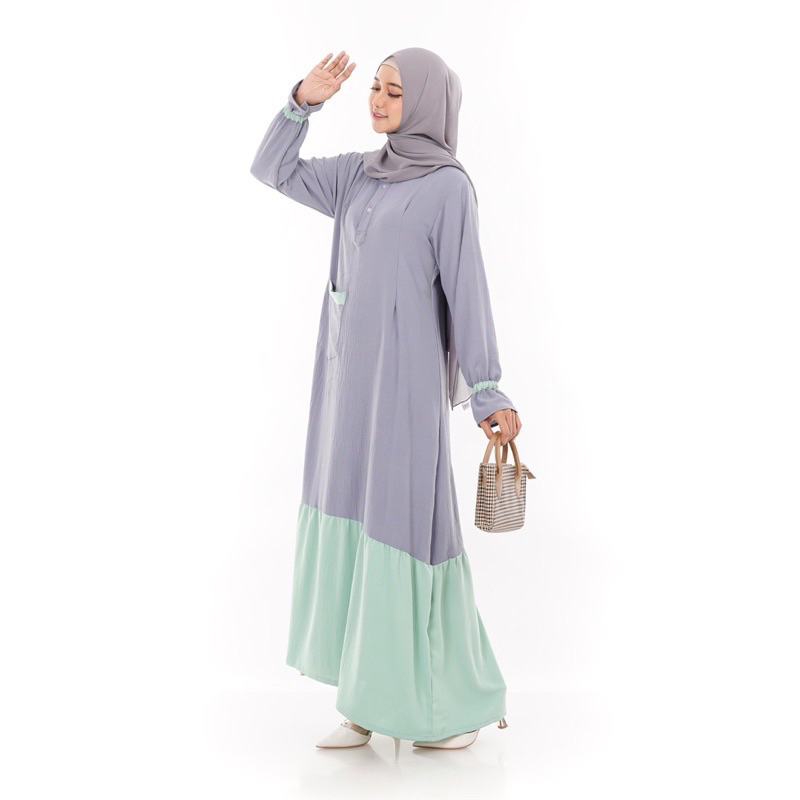 Rumaya DRESS WOMEN'S PLAIN GAMIS LONG SLEEVE ADEM SOFT JUMBO | Shopee ...