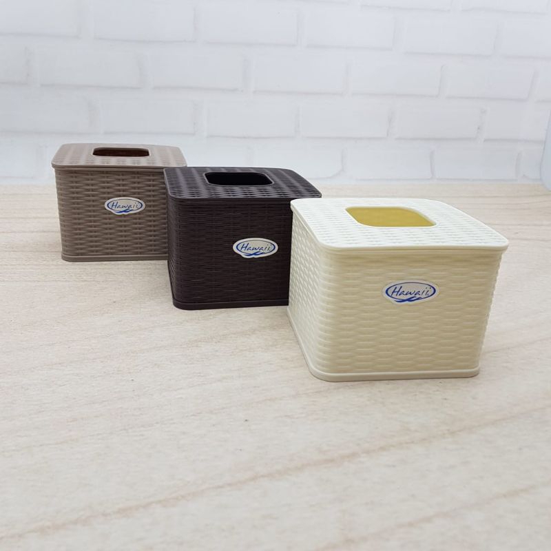 Kenzo HAWAII 5992 Woven Rattan Tissue Holder/Plastic Tissue Box
