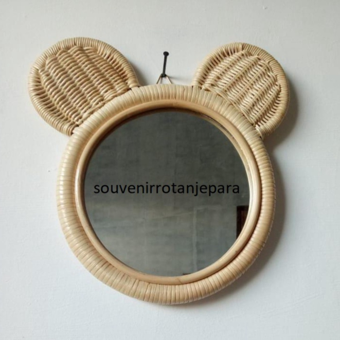 Bear Rattan Mirror/Bear Rattan Mirror Shopee Philippines