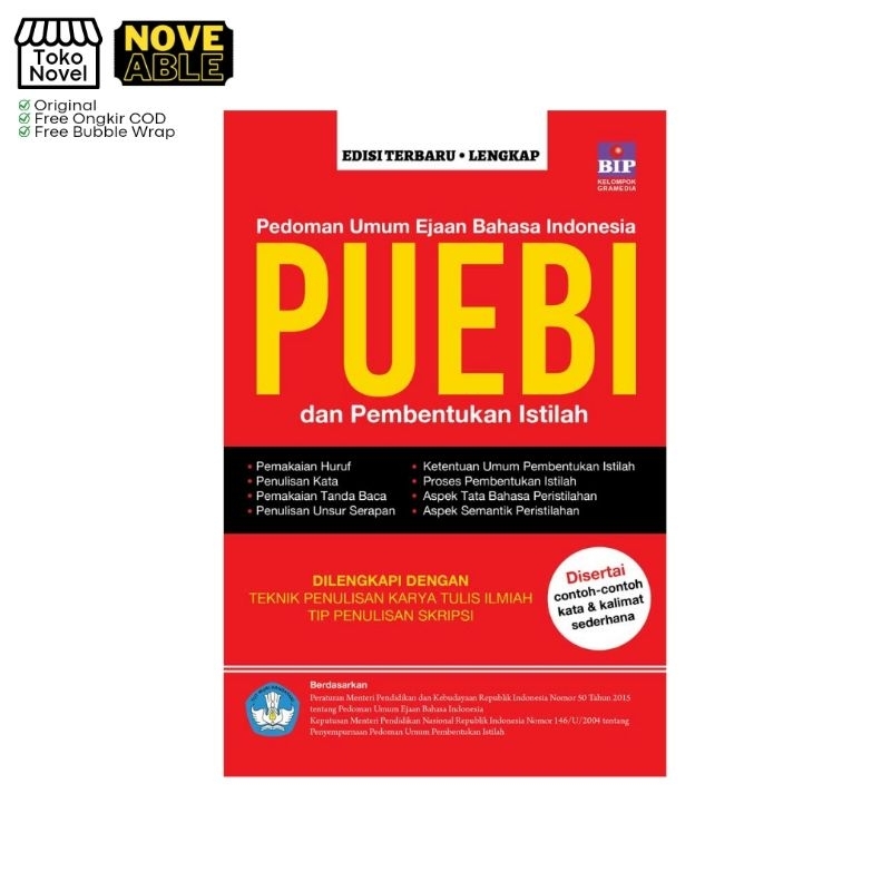 PUEBI book General Guidelines for Indonesian Spelling and the Latest ...