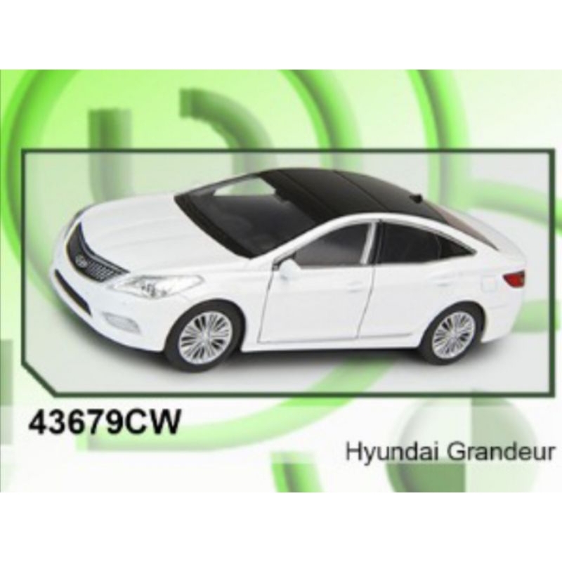Diecast Welly 1/36 Car Hyundai Grandeur sedan Children's Toy Miniature ...