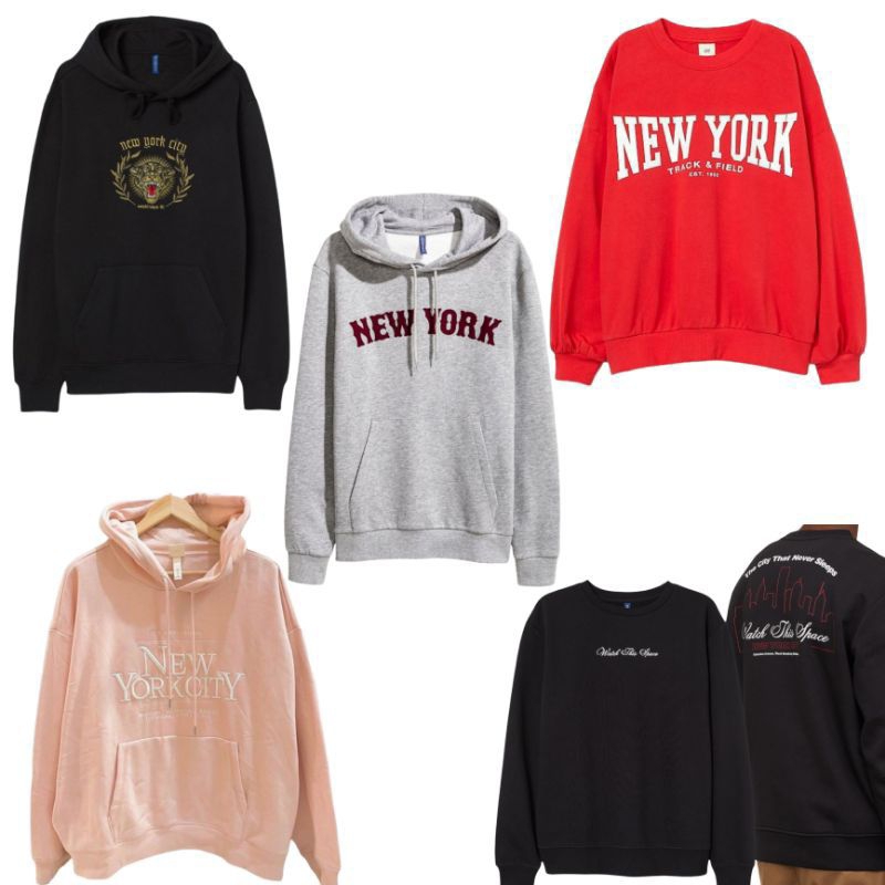 Hoodie H&M NEW YORK CITY HOODIE NYC HODIE NEW YORK | Shopee Philippines