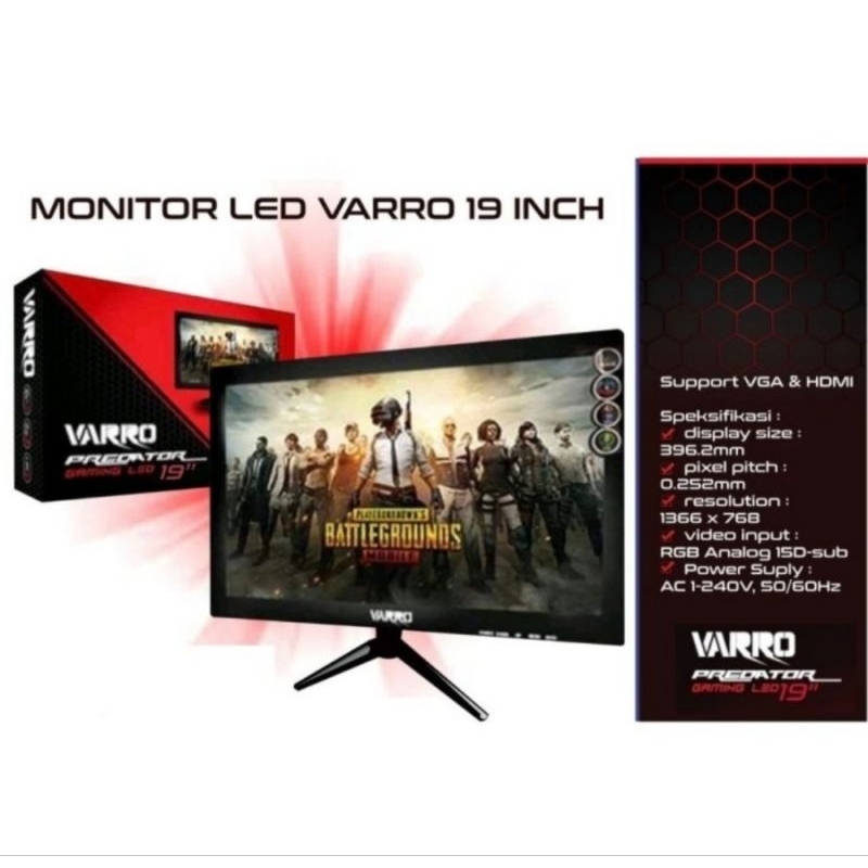 Varro 19 inch LCD Monitor ( VGA + HDMI) | Shopee Philippines
