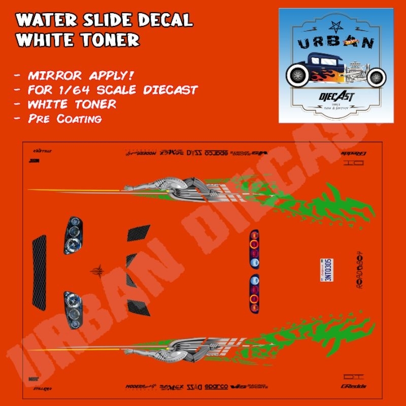 WT347 Decalcomanie Scivolo Toner Bianco # F&F Brian Supra #Custom - Foto 6