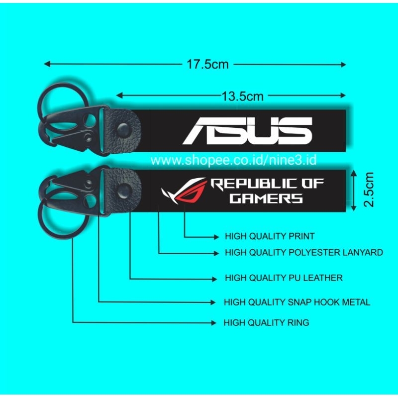 GANTUNGAN Asus ROG PREMIUM Car Motorcycle KEYCHAIN ASUS ROG LOGO ...