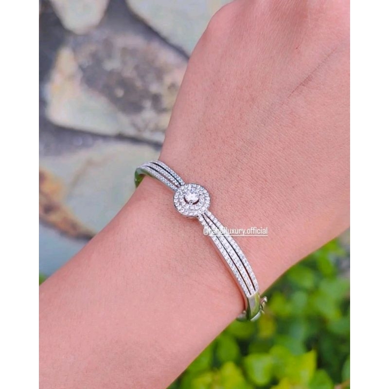 RAHEL SILVER VIER BANGLE BRACELET | Shopee Philippines