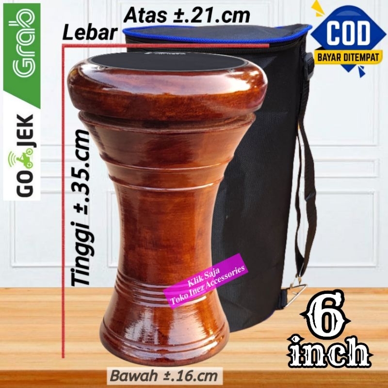 KAYU HITAM 6-inch Wooden Dumbuk For Children Natural Power Beat Black ...