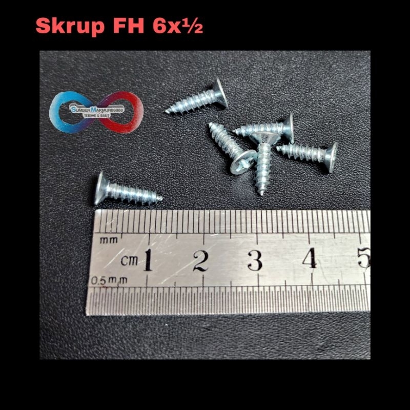 Tapping screws (fh) 6x1 2 inch/ per 100 pcs | Shopee Philippines