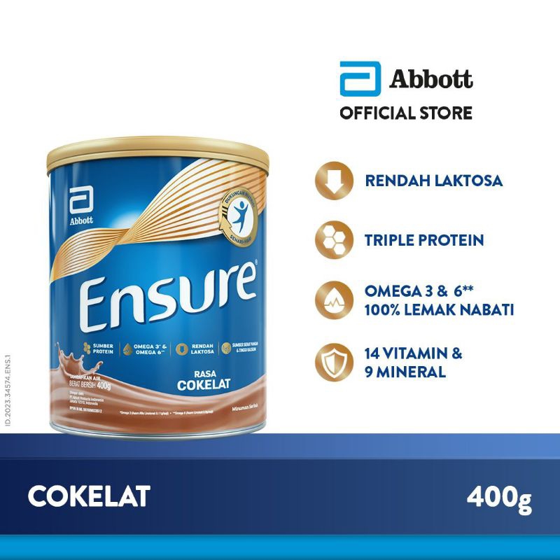 Ensure GOLD Low Lactose Adult Nutrition Milk [400Gr] Chocolate Shopee