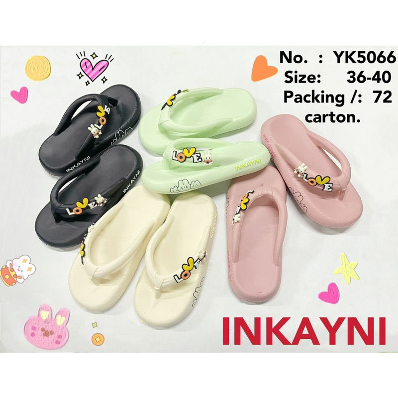 Jelly Flip Flops Sandals For Girls And Adults With Rabbit love Motifs