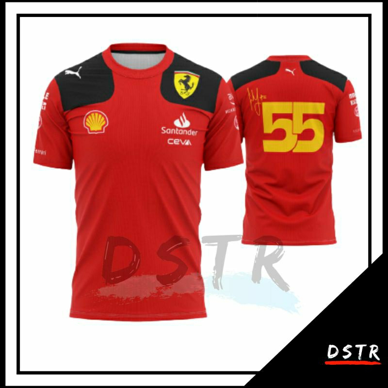 Kaos Jersey F1 Formula One Team Scuderia Ferrari 2023 Carlos Sainz ...