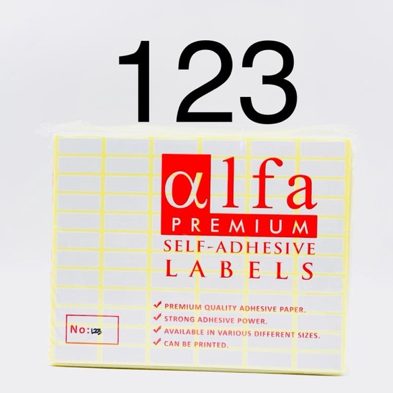 Alfa Label Sticker 123 / Alfa Price Invitation Name Label Sticker No ...