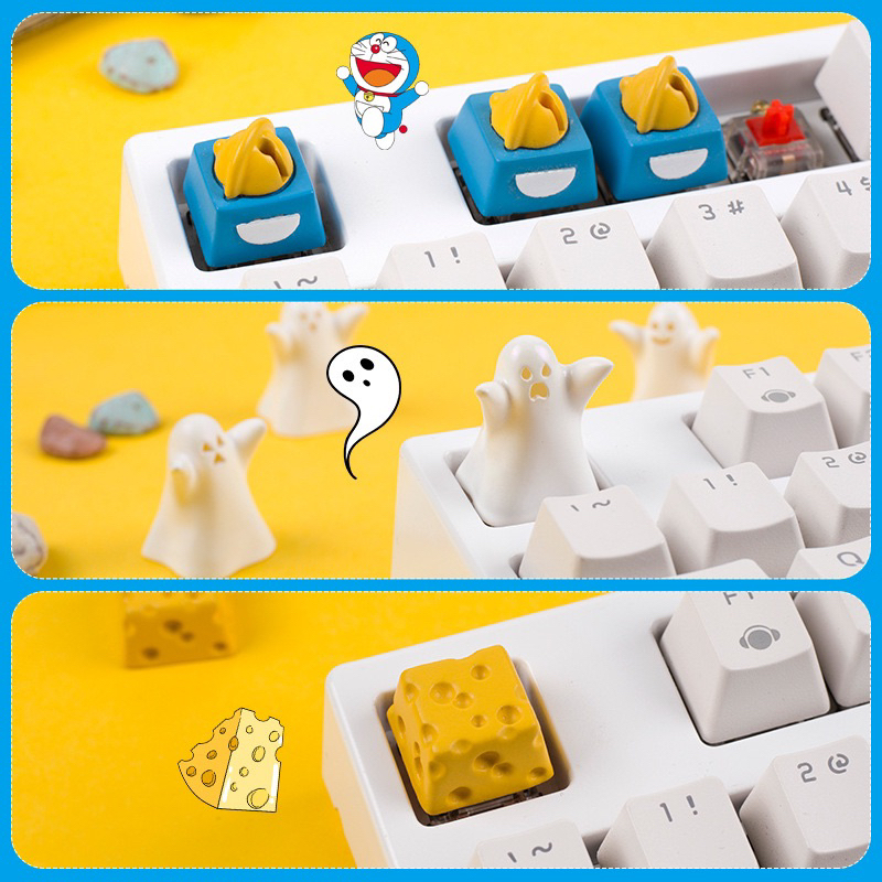 !! Doraemon Anime Kawaii Keycaps For Mechanical Keyboard Caps Cherry Mx ...