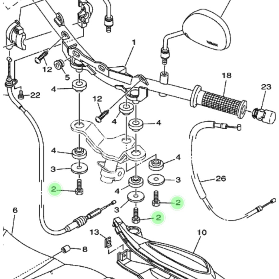 Jupiter Z 110 20032009 Handlebar Mount Butterfly Bracket Bolt BURHAN