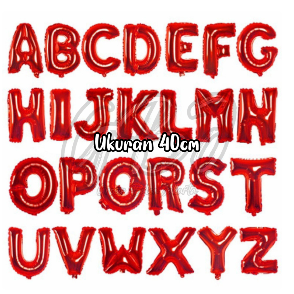 MERAH (WHOLESALE) Red Number and Letter Foil Balloons - 40cm (50 pcs ...