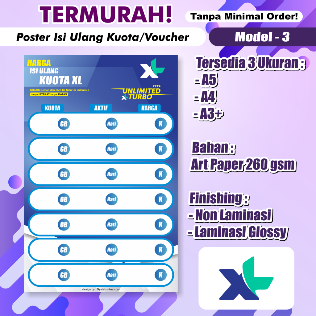Data Package Price List Counter poster / Voucher / counter data package ...