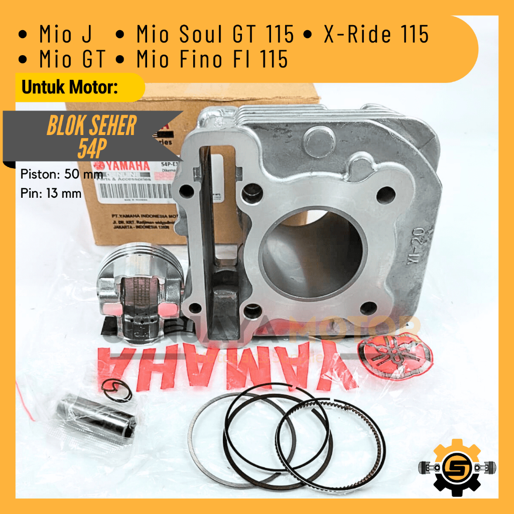 MESIN Piston Block Set 54P Cylinder Block Original Quality Yamaha Mio J