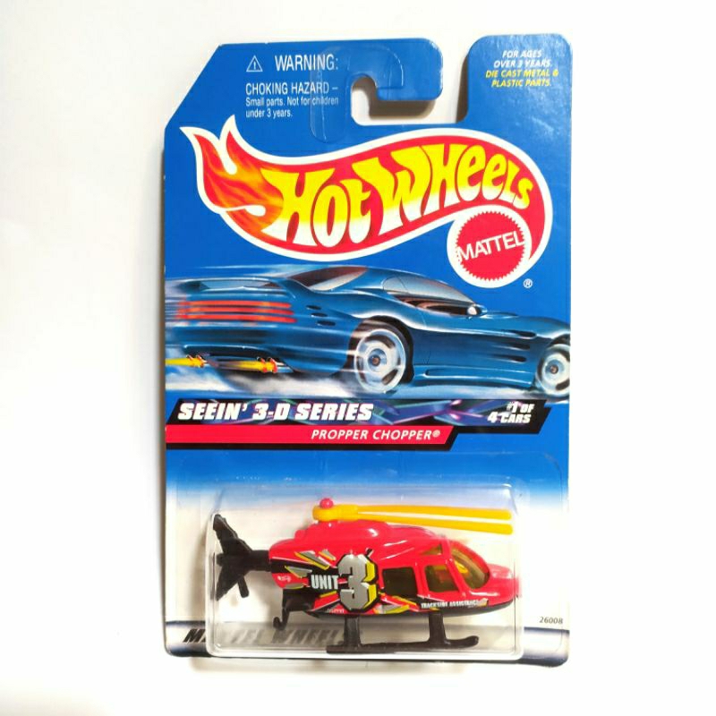Hotwheels blue card propper chopper helicopter old school rare rare ...