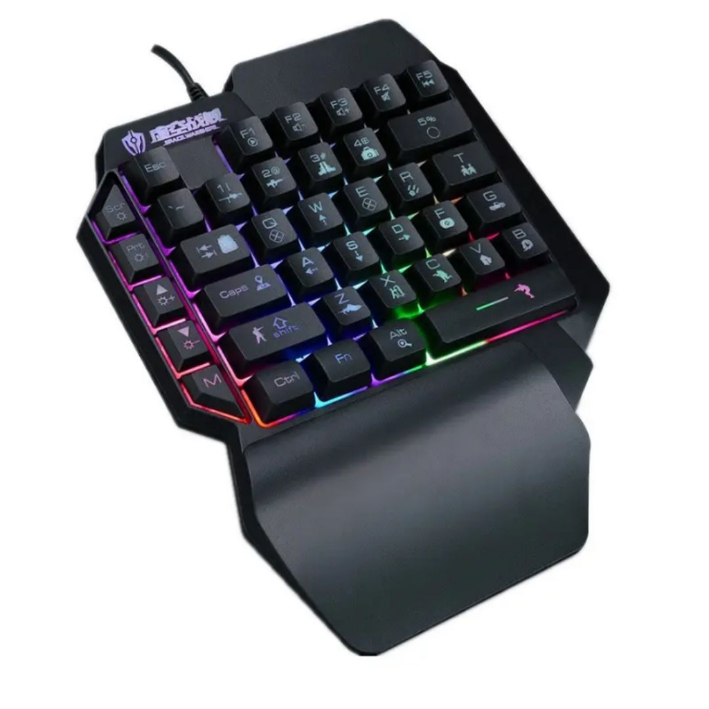 Keyboard One hand F6 Wired Gaming Keypad with LED Backlight 39 Keys One ...