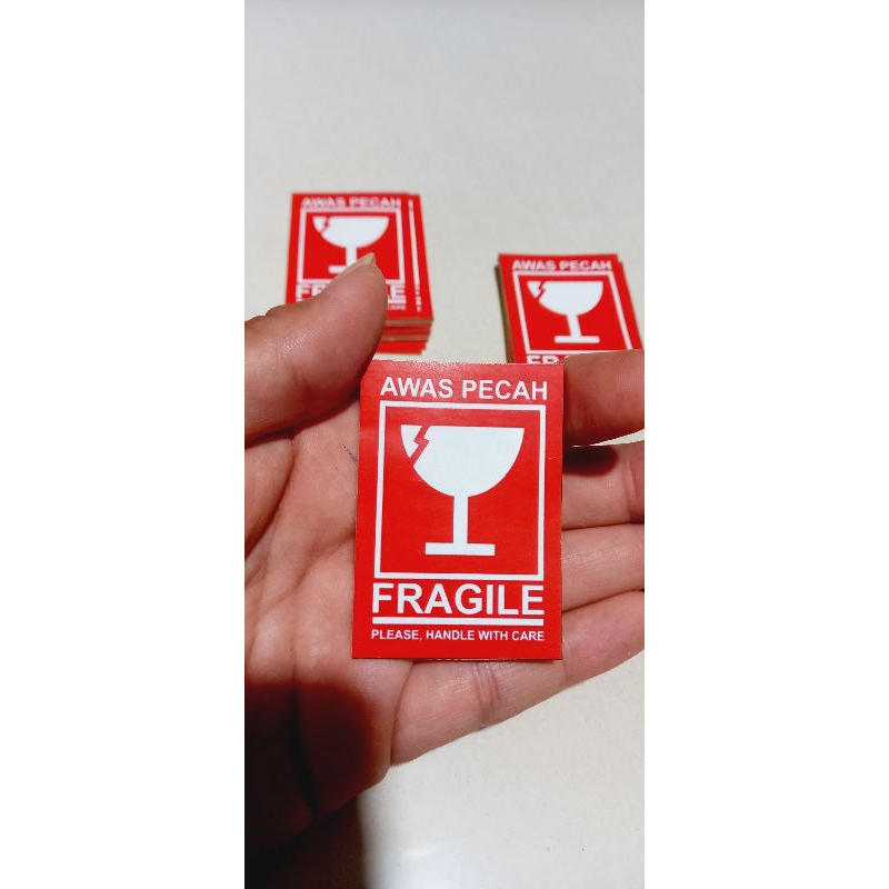 FRAGILE Sticker 4 x 6 cm, Sticker Beware of Breakage, Please Handle ...
