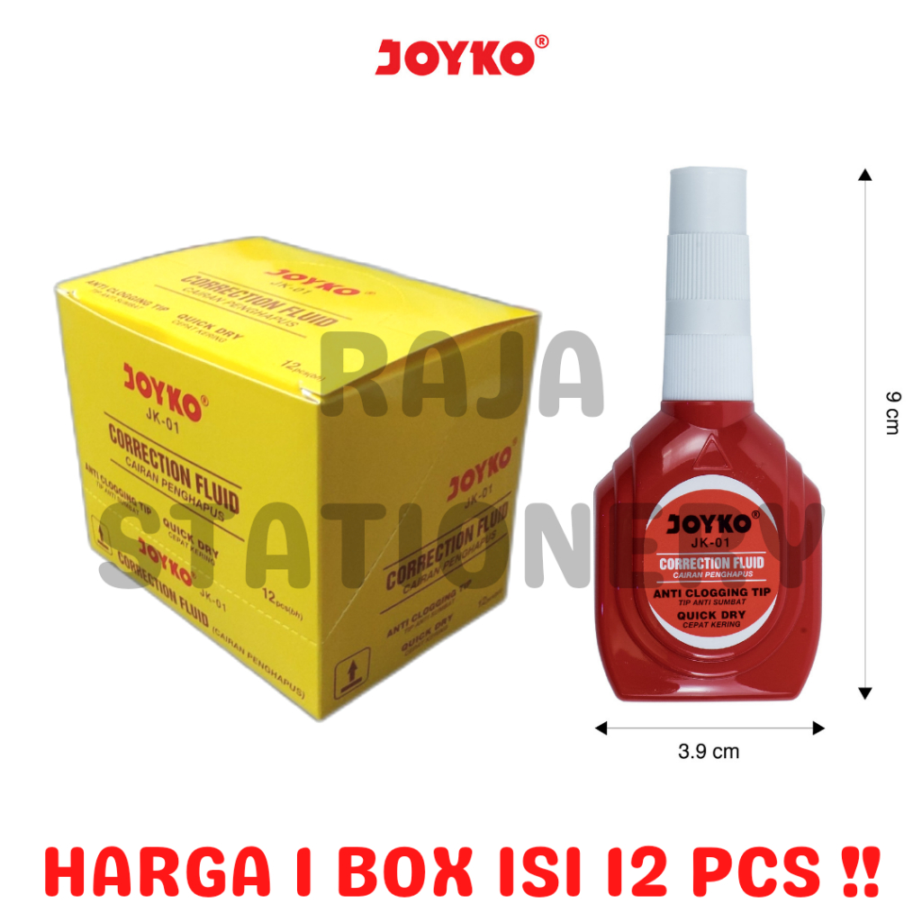 JOYKO CORRECTION FLUID JK-01 TIPEX LIQUID JOYKO JK01 TIPX TIP-EX 1 BOX ...