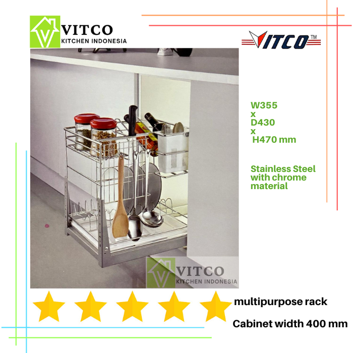 VITCO V-24 Spoon & Bottle Rack Pull Out/ Bottle & Spoon Pull Out Rack ...