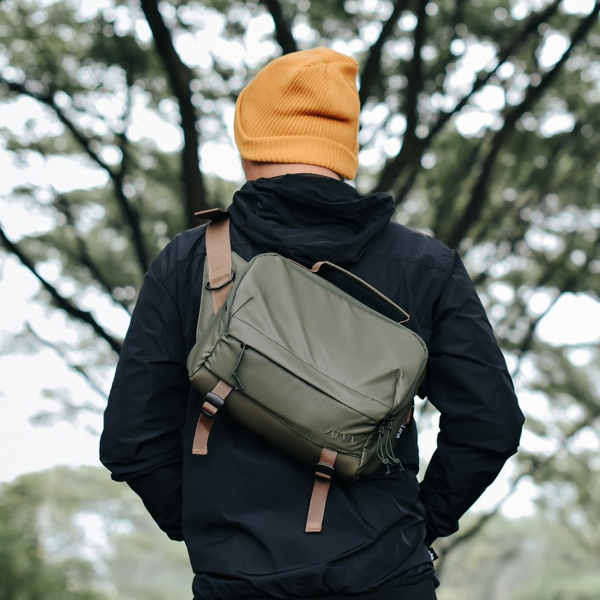 Sling Bag Waistbag Waist Hip Camera Bag Mirrorless DSLR Atva Zoom Olive