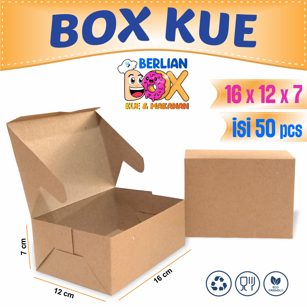 Plain Kraft Snack Box 12x16 cm Kraft Box 300gsm Martabak Food Box ...