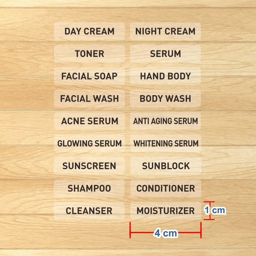 Transparent Clear Day Night Cream Sticker Label Cosmetic Vinyl Sticker ...