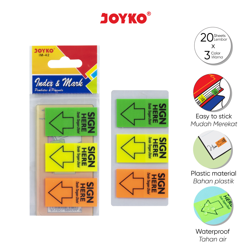 Sticky Note JOYKO IM-42 Sign Here Stick Notes | Shopee Philippines