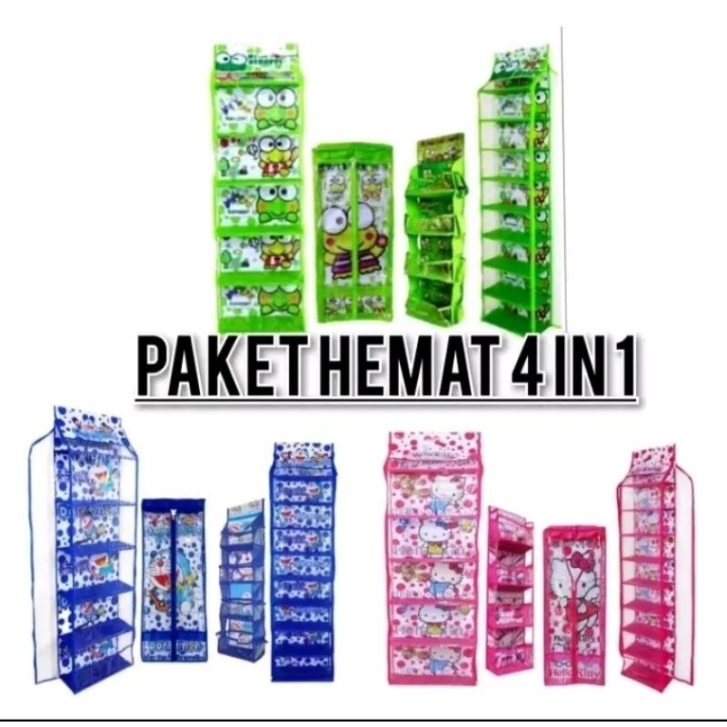 4 in 1 character hanging set rack (Bag rack, shoe rack, hijab rack ...