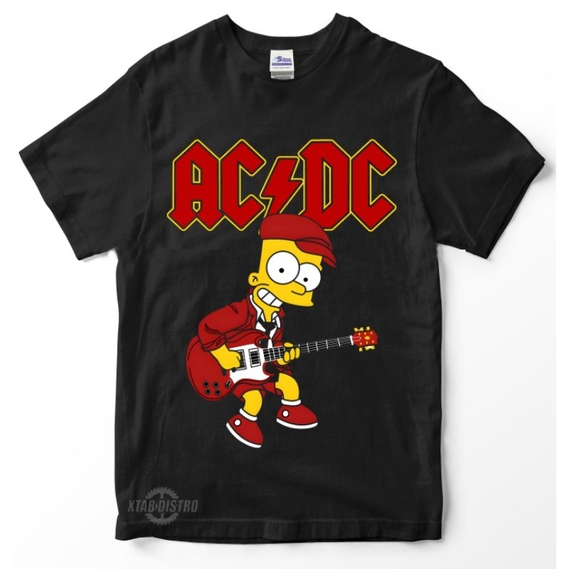 Acdc SIMPSONS Premium t-shirt acdc cartoon rock n roll t-shirt | Shopee ...
