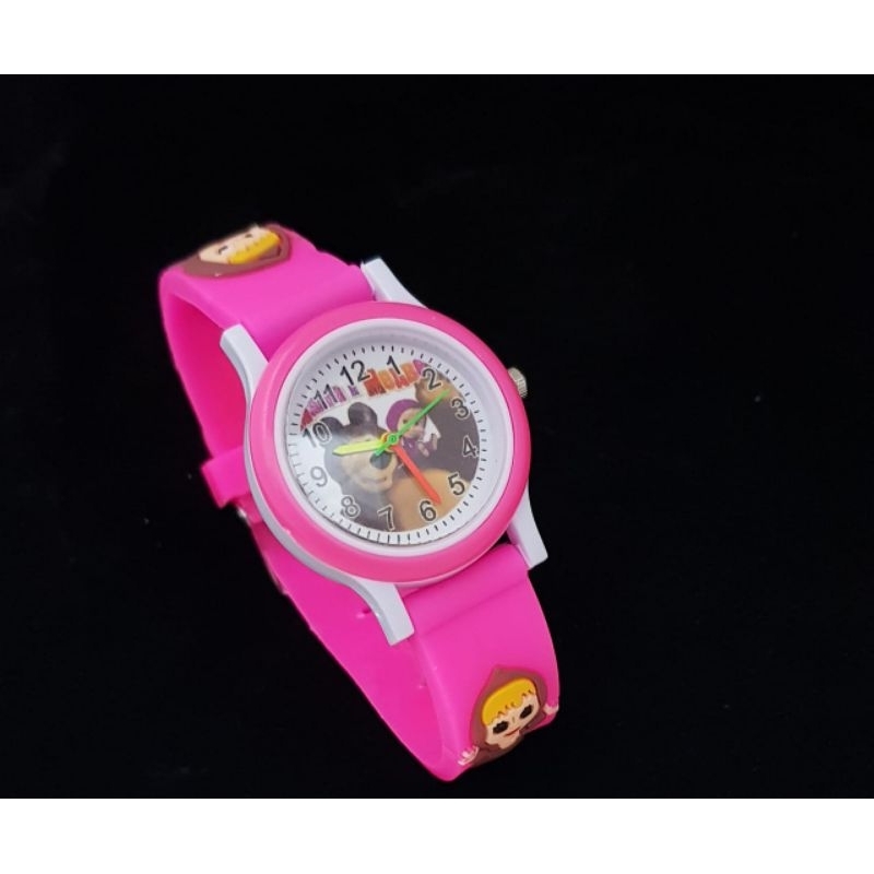 (MASHA And THE BEAR) Children's Clock Embossed ANALOG Character ...