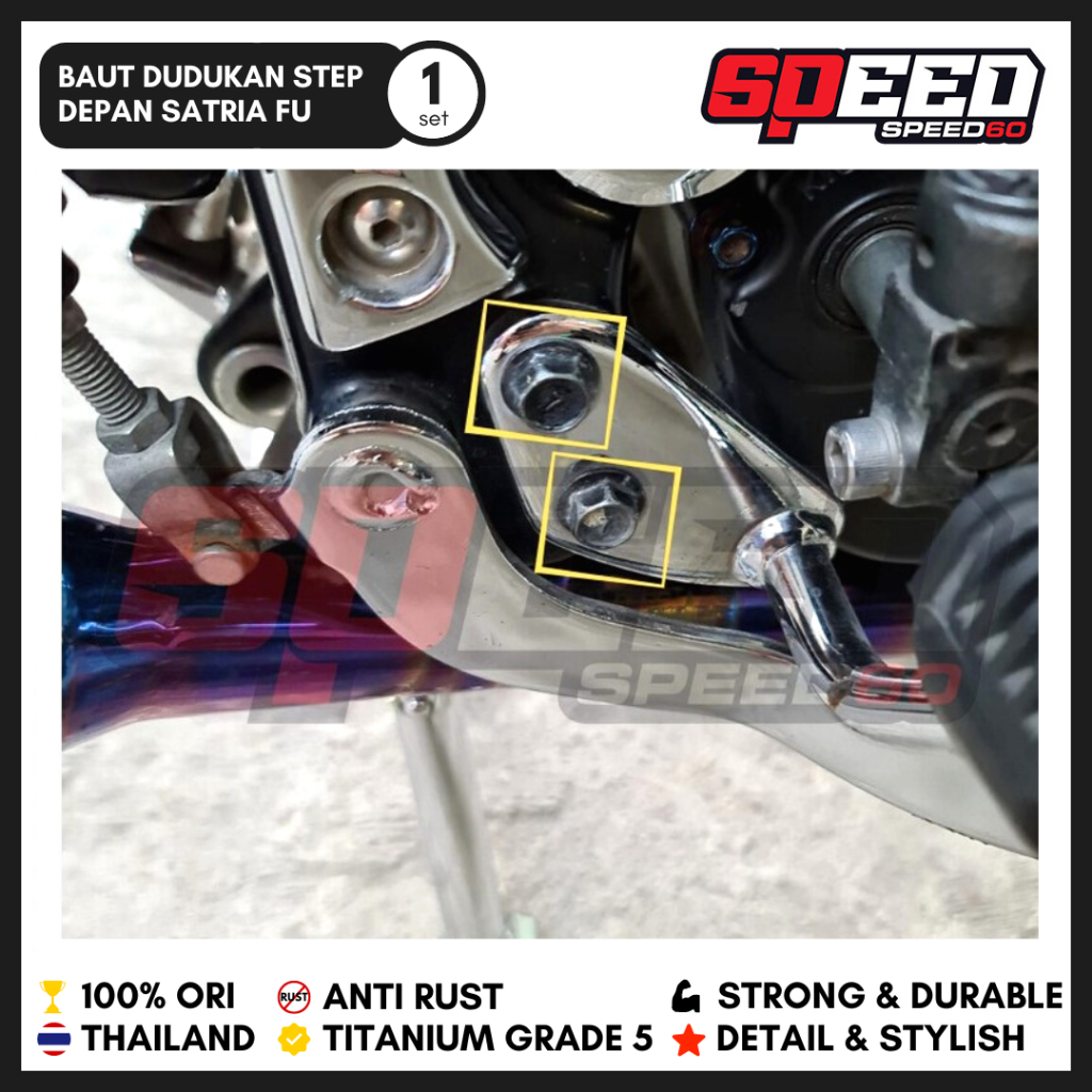 Probolt Titanium Step Bolt Satria Fu Grade 5 King Nut | Shopee Philippines